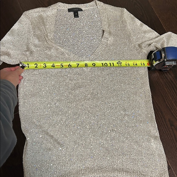 J Crew sparkly V-neck sheer knit sweater XS - Picture 15 of 16